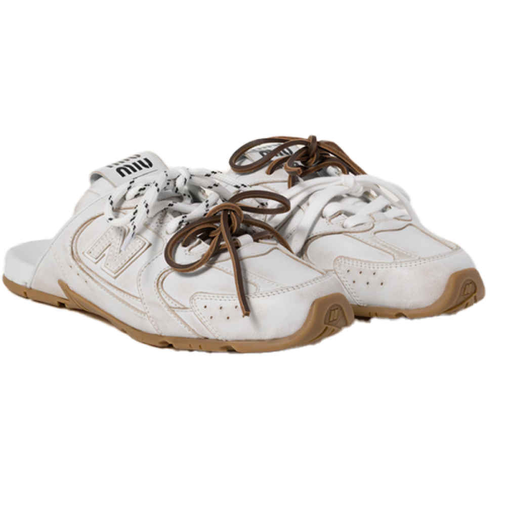 New Balance x Miu Miu 530 SL Mule Open Back white ivory