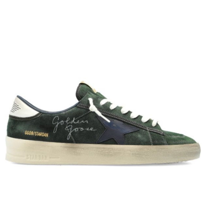 Golden Goose Stardan Suede Sneakers in forest green and navy