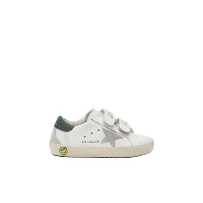 Golden Goose Old School touch-strap white green heel Kids Sneakers