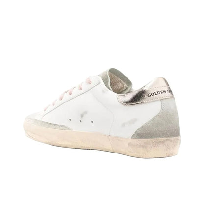 Golden Goose Super-Star leather upper and star suede toe and spur laminated heel metal lettering