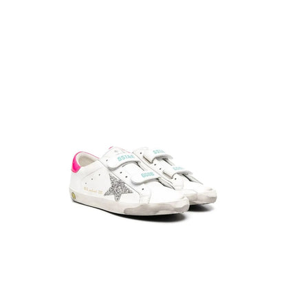 Golden Goose Old School Sneakers with Glittery Star in Leather Kids Sneakers