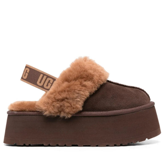 UGG Funkette Platform Burnt Cedar Kids Slipper
