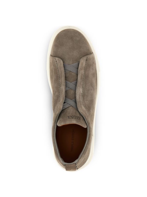 ZEGNA Triple Stitch suede sneakers light brown