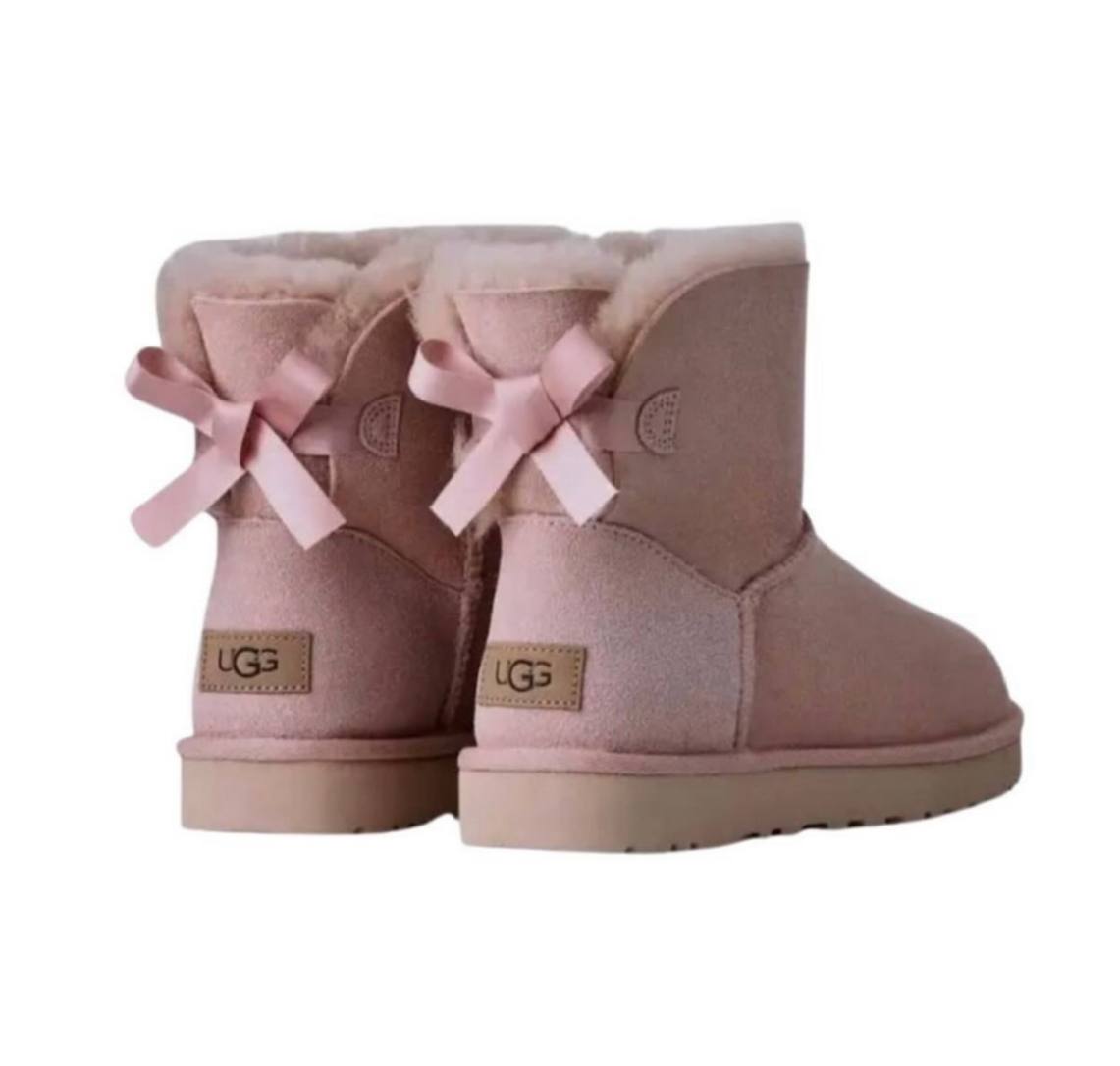 UGG Mini Bailey Bow I boot  pink beige dusty rose shade