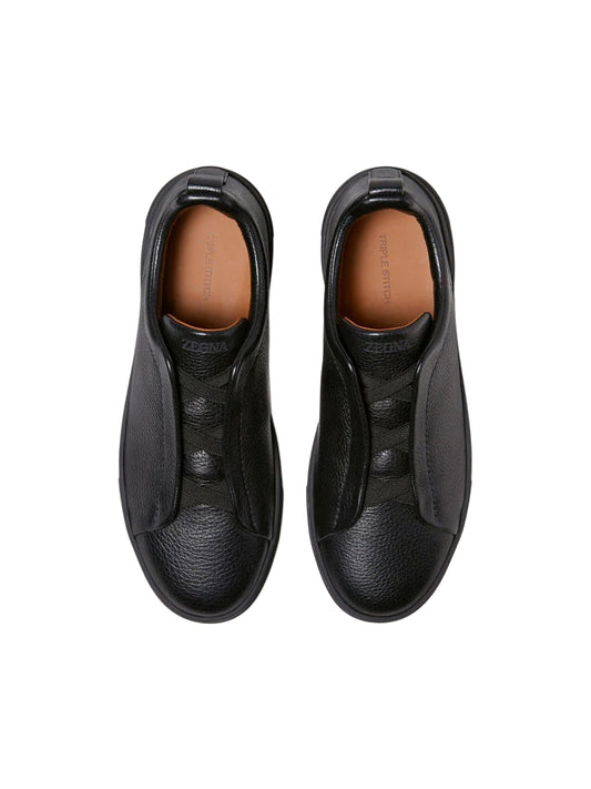 ZEGNA Deerskln Triple Stitchtm Black