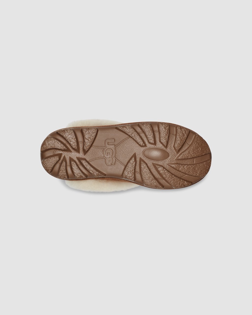 UGG Coquette Slipper chestnut featuring a sheepskin collar and a durable rubber