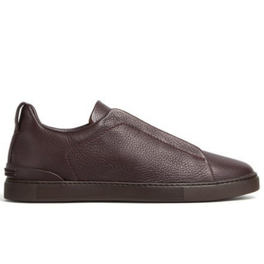Zegna Triple Stitch Deerskin Dark Burgundy