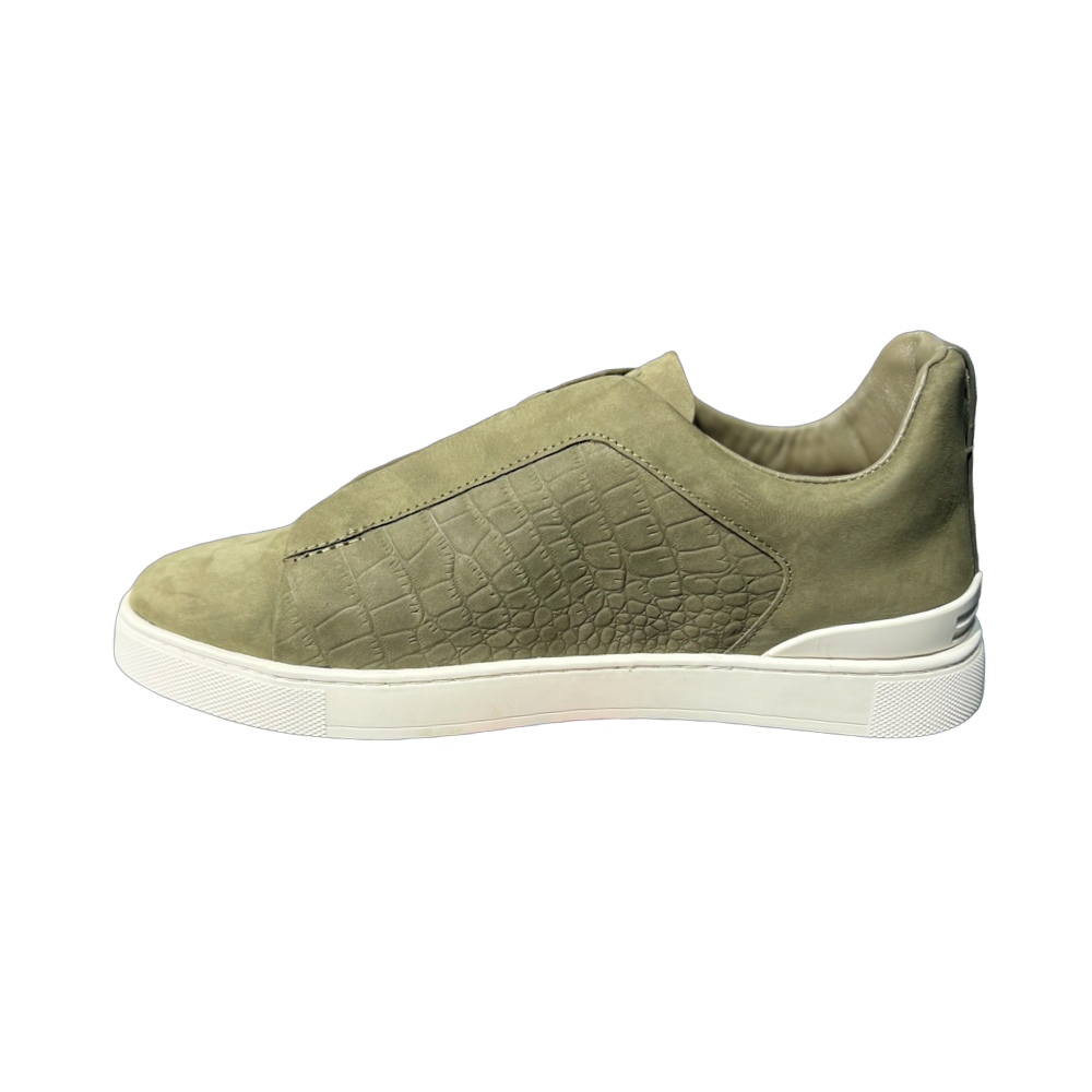 ZEGNA Crocodile Leather Triple Stitch Secondskin Green