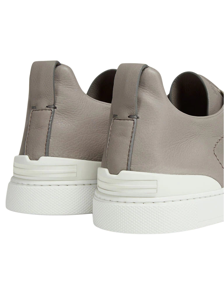 Zegna Light Grey Triple Stitch SECONDSKIN Sneakers