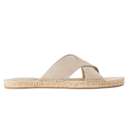 Zegna crossover strap suede sandals Beige Sand