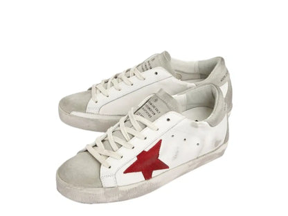 Golden Goose Superstar White Red Ice Gray Heel Tab