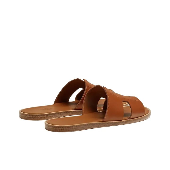 Hermès Izmir gold-colored calfskin leather