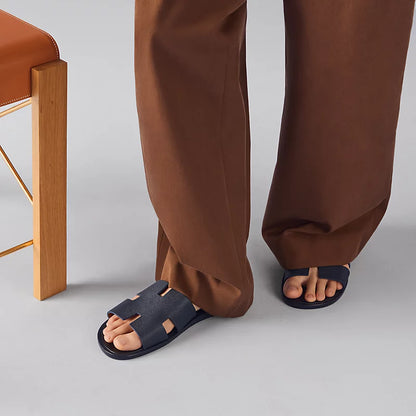 Hermès Izmir Sandals Navy