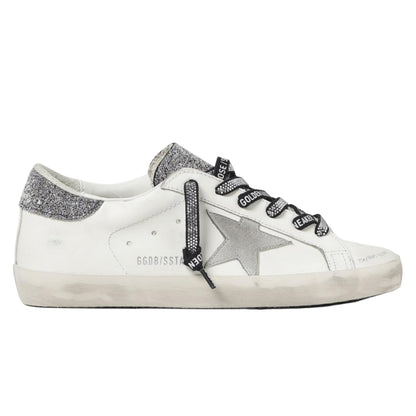 Golden Goose Superstar x Swarovski White gray crystal embellishe d star and glitter
