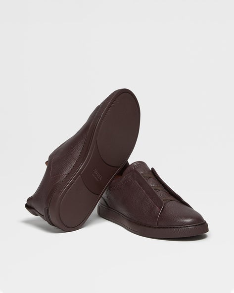 Zegna Triple Stitch Deerskin Dark Burgundy
