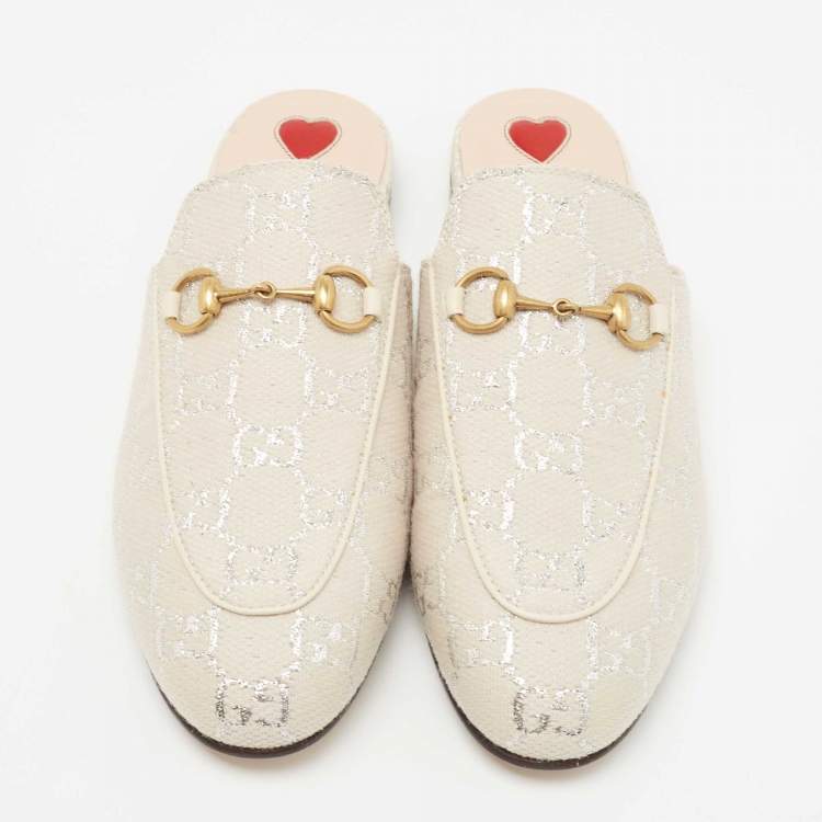 Gucci Princetown GG Slippers in Lamé
