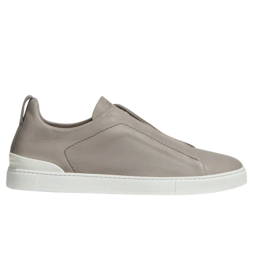 Zegna Light Grey Triple Stitch SECONDSKIN Sneakers
