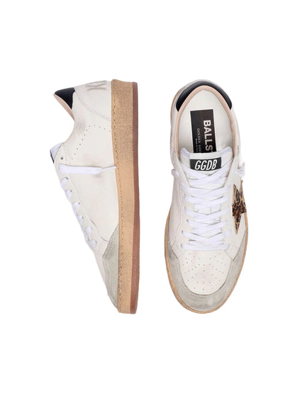 Golden Goose Ball Star with leopard print pony skin star and black heel tab