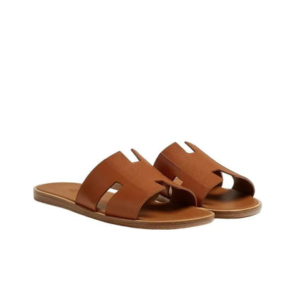Hermès Izmir gold-colored calfskin leather