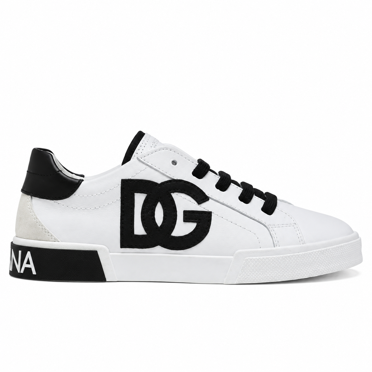 Dolce & Gabbana Portofino Leather Sneakers white and black