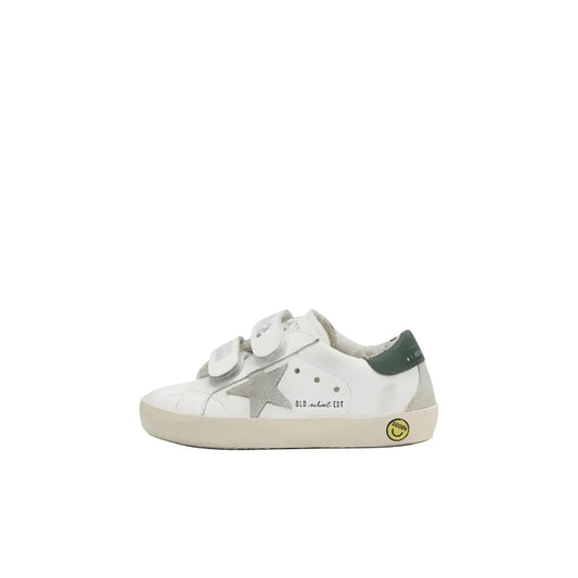 Golden Goose Old School touch-strap white green heel Kids Sneakers