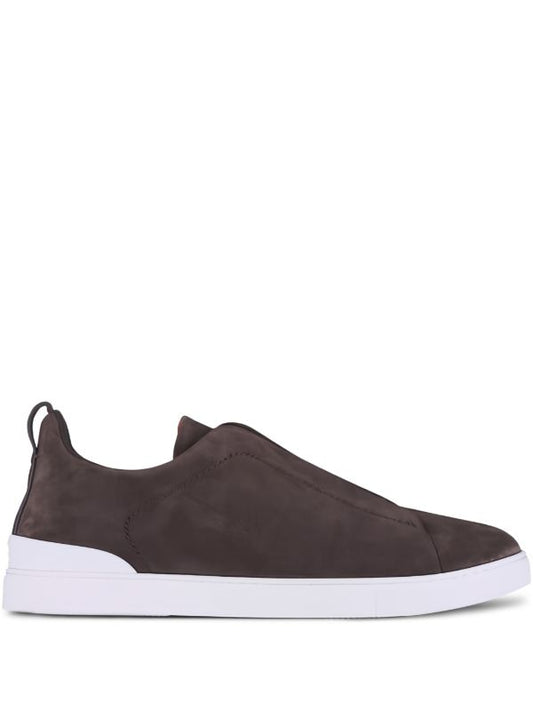 Zegna Triple Stitch Sneakers Brown_Unique Store