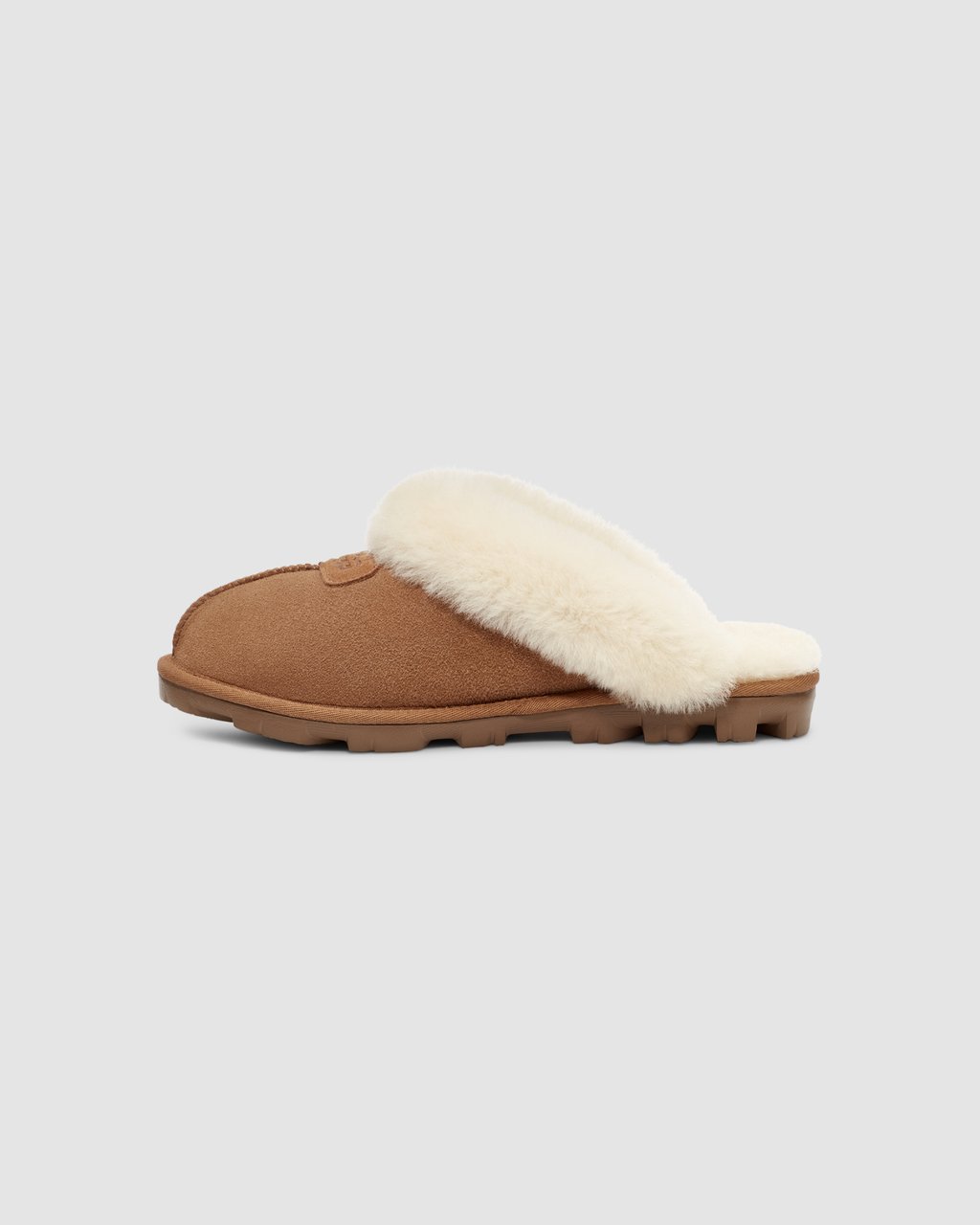 UGG Coquette Slipper chestnut featuring a sheepskin collar and a durable rubber