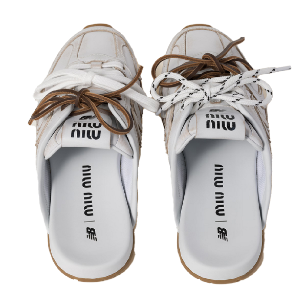 New Balance x Miu Miu 530 SL Mule Open Back white ivory