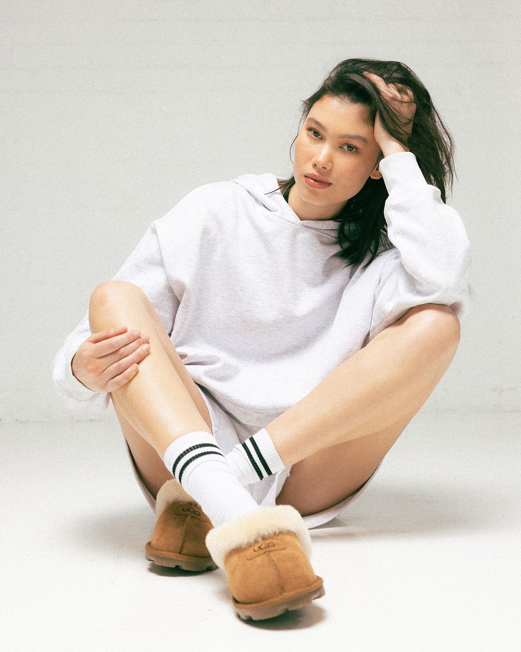 UGG Coquette Slipper chestnut featuring a sheepskin collar and a durable rubber