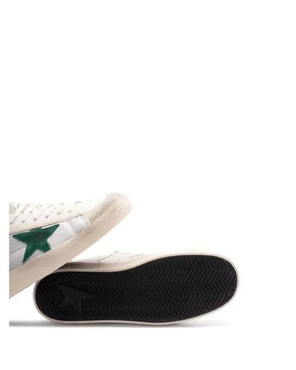Golden Goose Stardan white leather and mesh upper green suede star black heel tab with wing branding