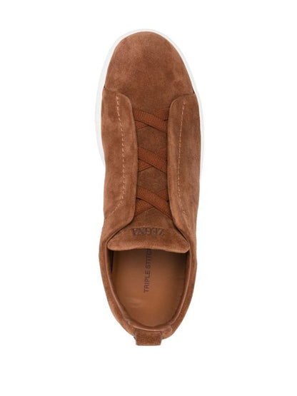 Zegna Suede Triple Stitch camel brown