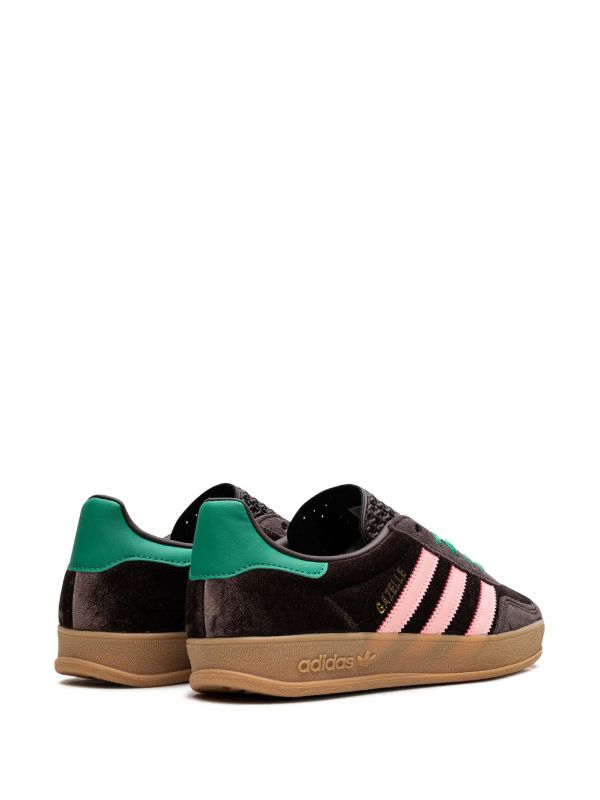 Adidas Gazelle Indoor in the Dark Brown Glow Pink Court Green