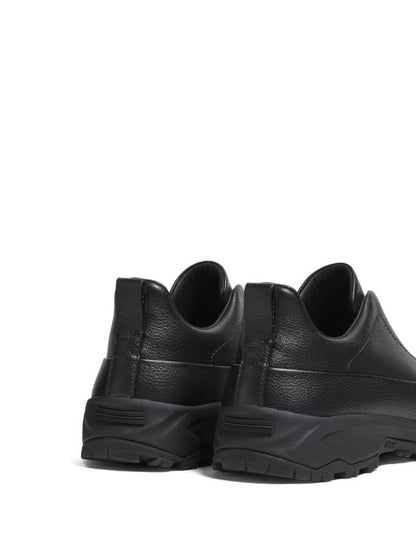 ZEGNA Black Leather Triple Stitch Monte Sneakers