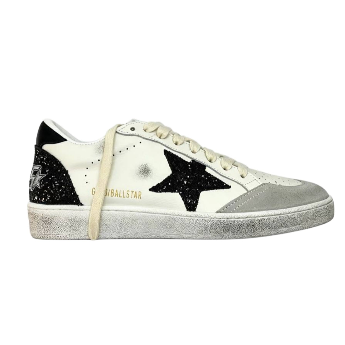 Golden Goose Ballstar Nappa Quarter Black Glitter Star