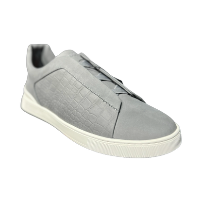 ZEGNA Crocodile Leather Triple Stitch Secondskin grey