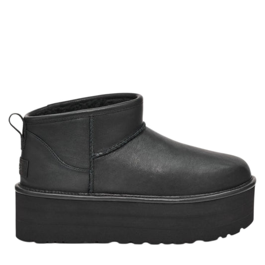 UGG Classic Ultra Mini Platform Black Leather