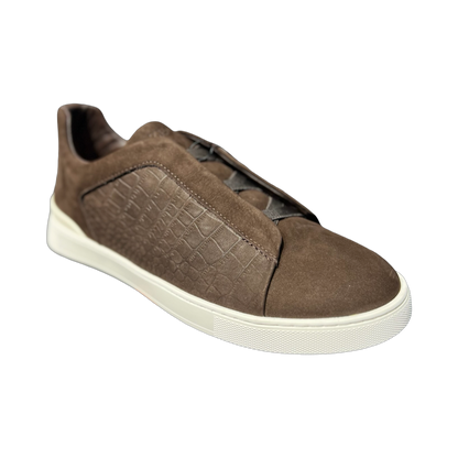 ZEGNA Crocodile Leather Triple Stitch Secondskin Brown