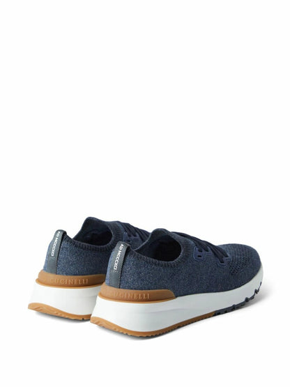 Brunello Cucinelli Cotton Chiné Knit blue