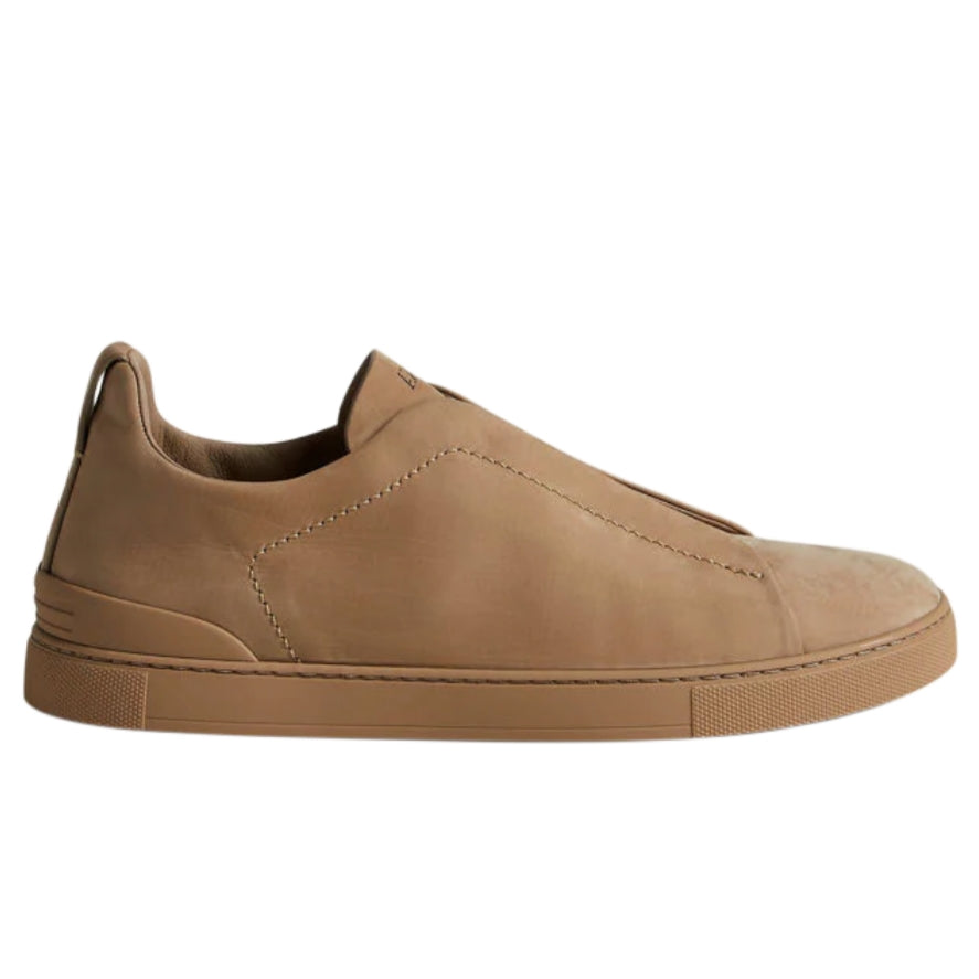 Zegna Beige Triple Stitch SECONDSKIN Sneakers