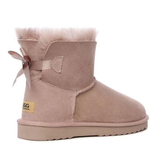 UGG Mini Bailey Bow I boot  pink beige dusty rose shade