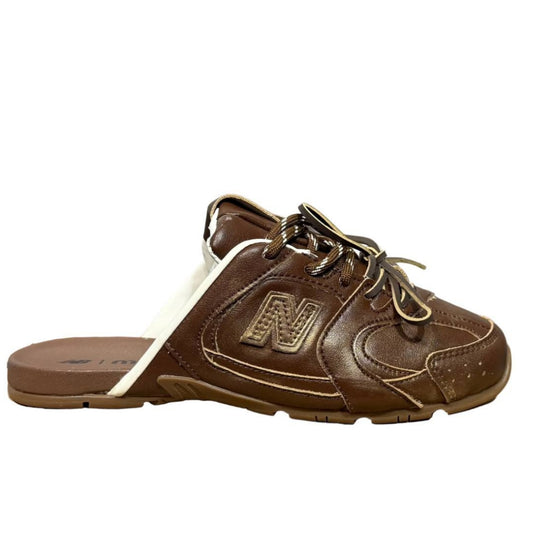 Miu Miu x New Balance 530 SL Slip-On Mule in a brown white