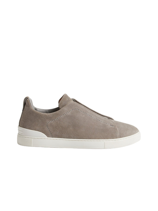 ZEGNA Triple Stitch Secondskin Sneakers Grey Mélange_Unique Store