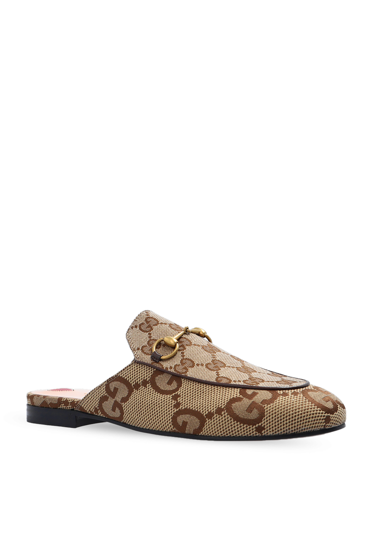 Gucci Princetown Jumbo GG Slipper Mule in a beige and brown