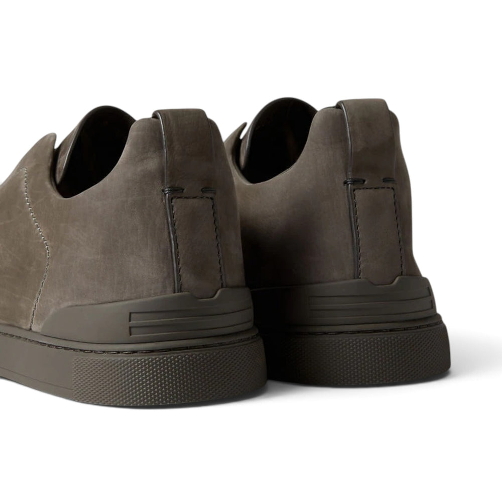 Zegna Dark Taupe Triple Stitch SECONDSKIN Sneakers