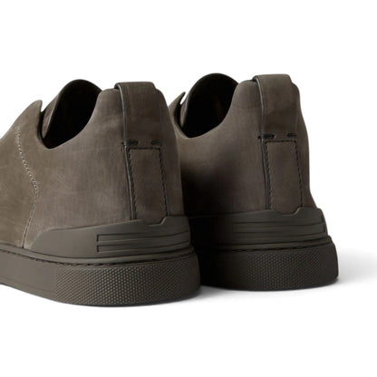 Zegna Dark Taupe Triple Stitch SECONDSKIN Sneakers