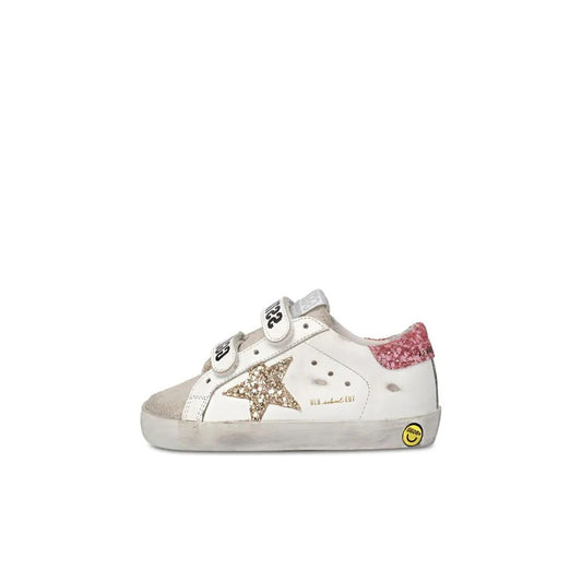 Golden Goose Old School White Pink Kids Sneakers