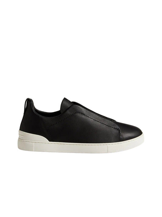 ZEGNA Triple Stitch Secondskin Sneakers Black_Unique Store