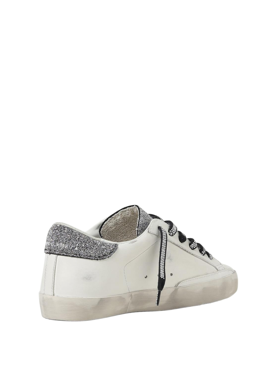 Golden Goose Superstar x Swarovski White gray crystal embellishe d star and glitter