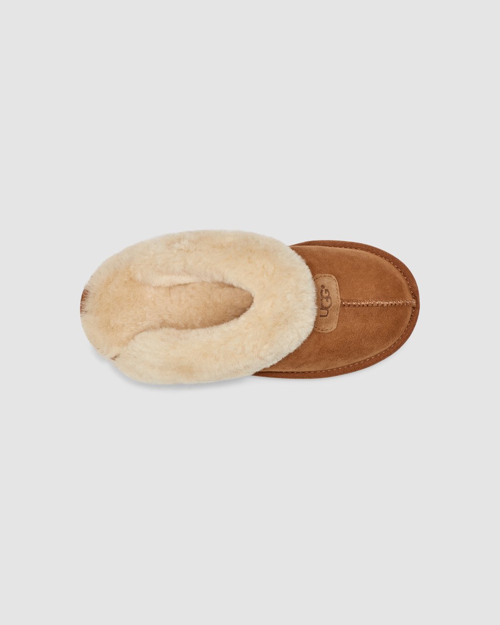 UGG Coquette Slipper chestnut featuring a sheepskin collar and a durable rubber