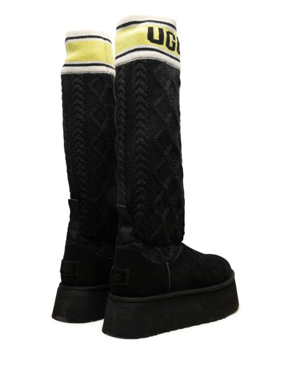 UGG Classic Sweater Letter Boot Black